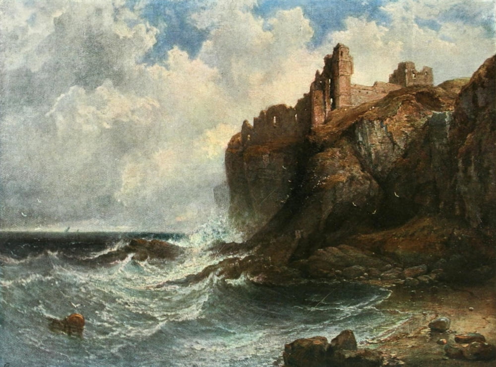 Posterazzi Royal Scottish Academy 1907 Tantallon Castle Canvas Art - Edmund T Crawford (24 x 36)
