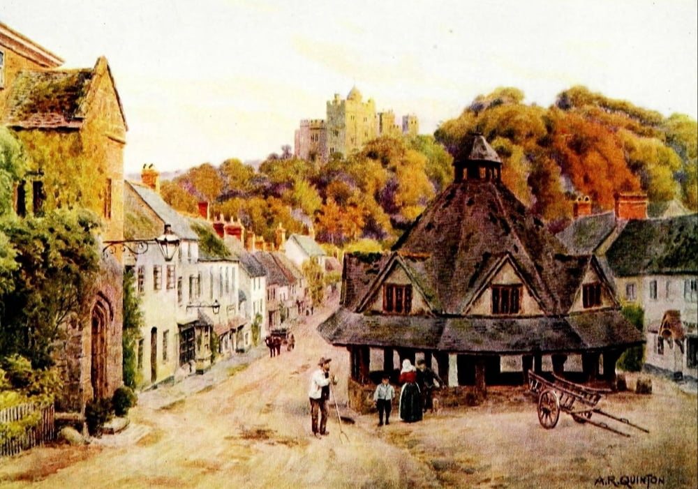 Posterazzi Rural England 1912 Dunster Somerset Canvas Art - Alfred Quinton (24 x 36)