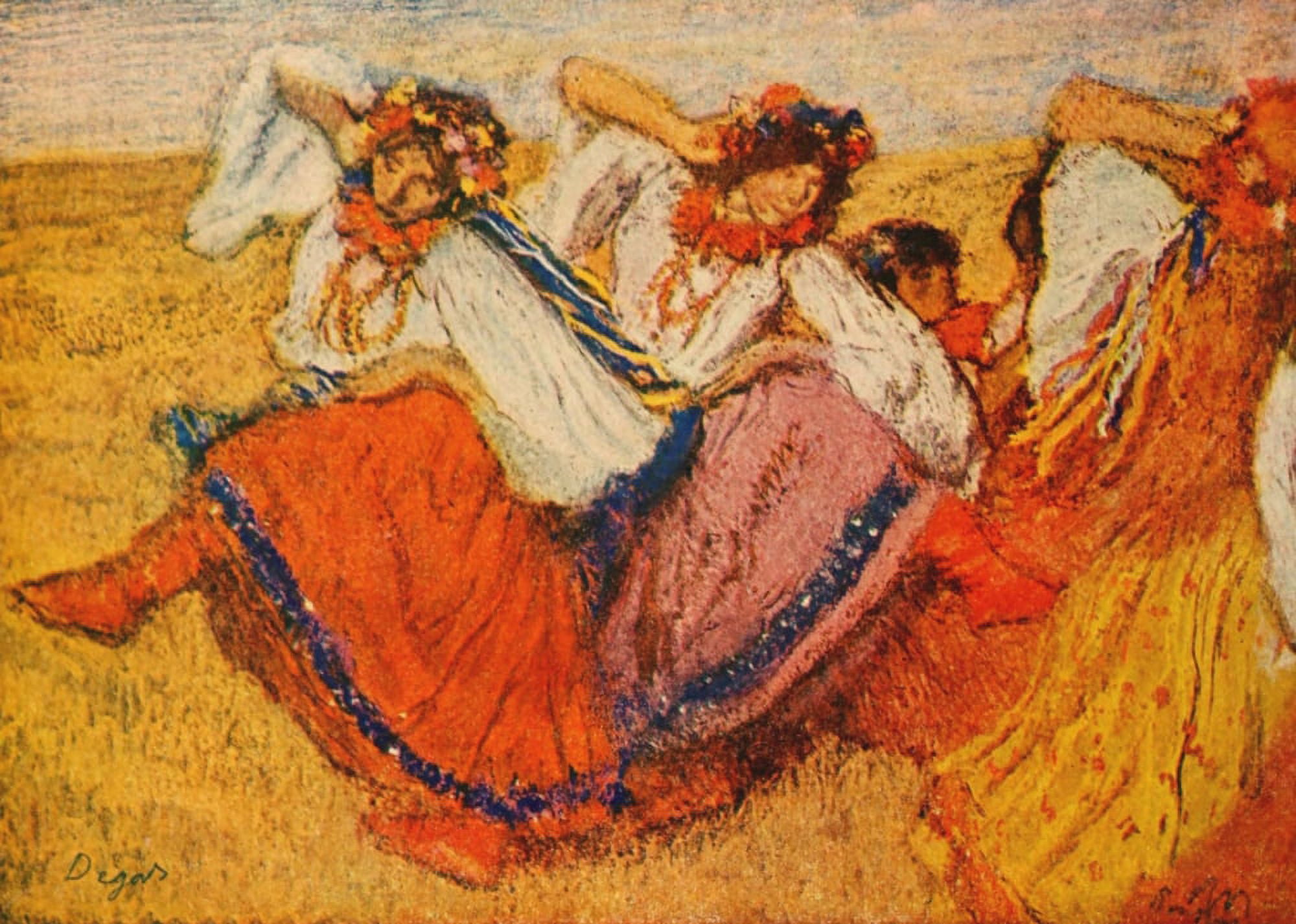 Posterazzi Russian Dancing Girls Canvas Art - Edgar Degas (24 x 36)