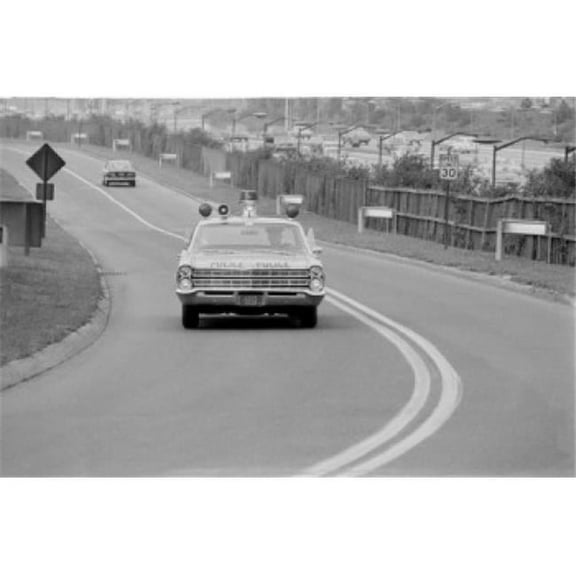 Posterazzi SAL255422094 Police Car on Road Poster Print - 18 x 24 in.