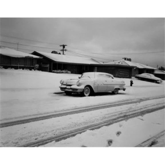 Posterazzi SAL255422251 USA Seattle Neighborhood Street with Cars After Snowfall Poster Print - 18 x 24 in.