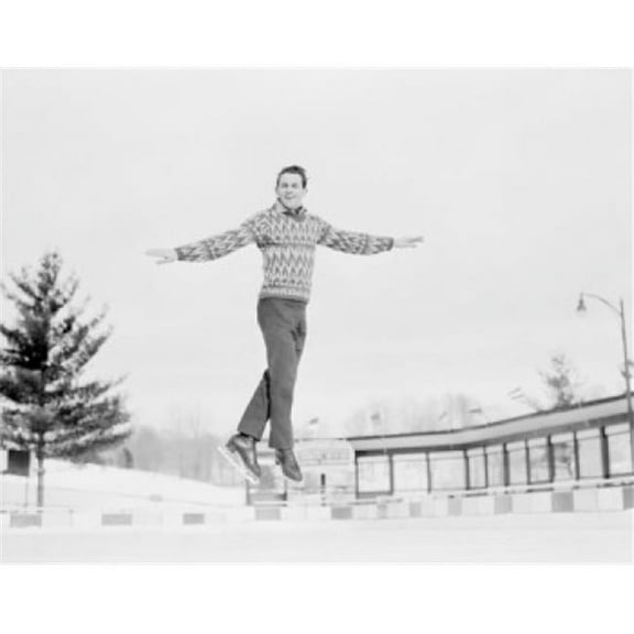 Posterazzi SAL255422403 Man Jumping While Ice Skating Poster Print - 18 x 24 in.