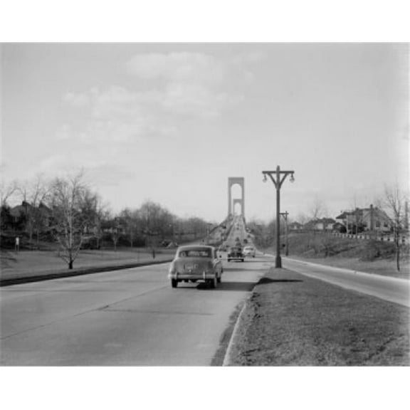 Posterazzi SAL255423788 USA New York City Urban Traffic with Bronx Whitestone Bridge in Background Poster Print - 18 x 24 in.
