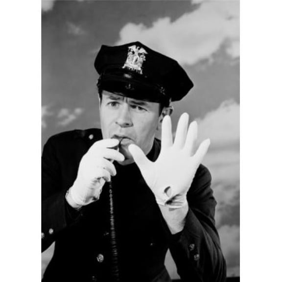 Posterazzi SAL255424124 Portrait of Police Officer Gesturing Stop Poster Print - 18 x 24 in.