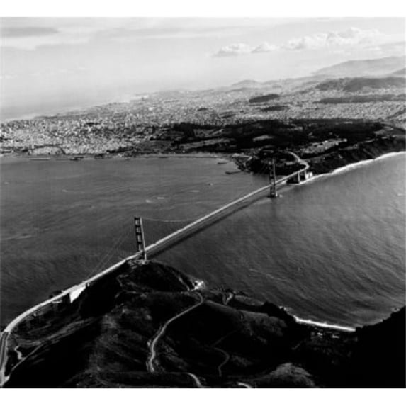 Posterazzi SAL255424596 USA California San Francisco Golden Gate Bridge Aerial View Poster Print - 18 x 24 in.