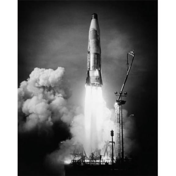 Posterazzi SAL2554319 Missile Taking Off From a Launch Pad Atlas Missile Cape Canaveral Florida USA Poster Print - 18 x 24 in.