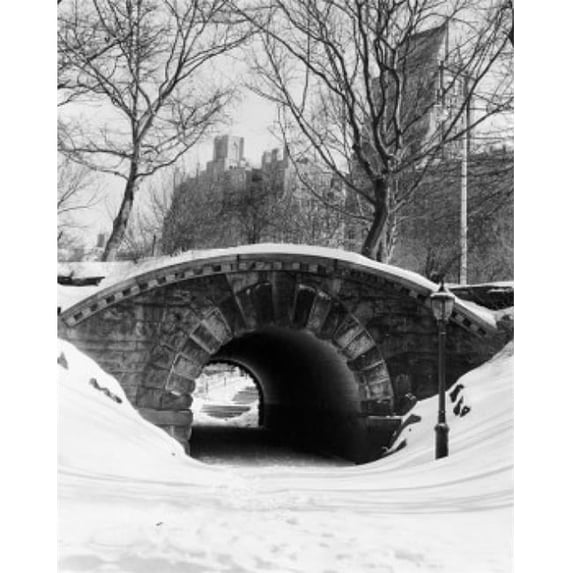 Posterazzi SAL25545327 Footbridge Covered with Snow Central Park Manhattan New York City New York USA Poster Print - 18 x 24 in.