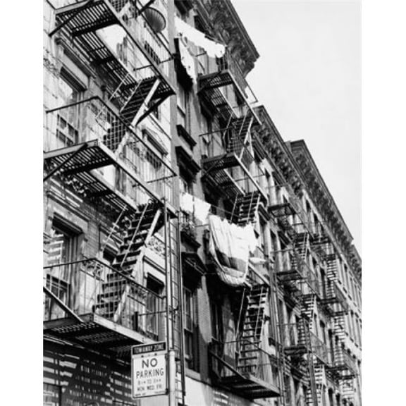 Posterazzi SAL25545371 Low Angle View of Fire Escapes of Buildings Bowery Manhattan New York City New York USA Poster Print - 18 x 24 in.