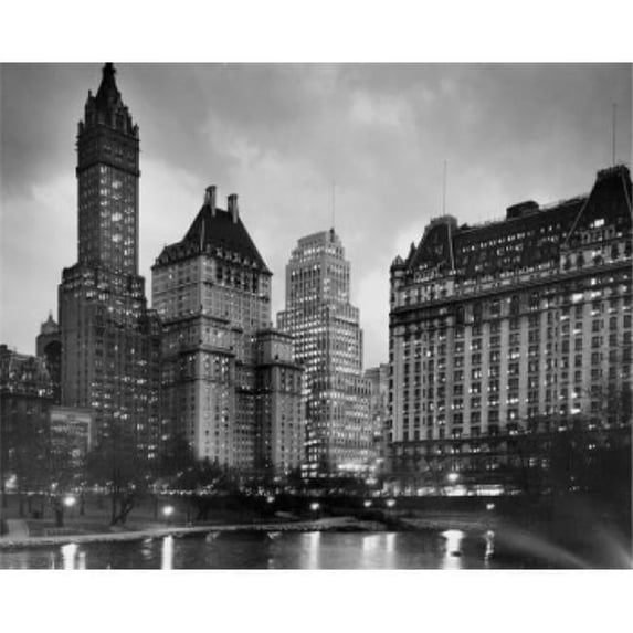 Posterazzi SAL25545425 Skyscrapers Lit Up at Night New York City New York USA Poster Print - 18 x 24 in.
