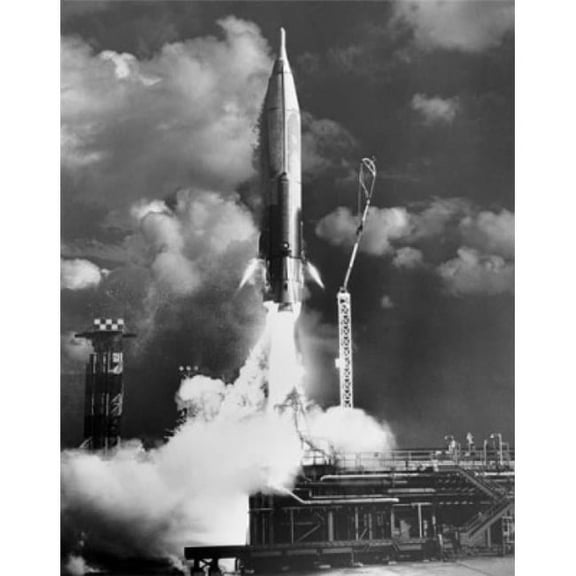Posterazzi SAL25546898 Missile Taking Off From a Launch Pad Atlas Missile Cape Canaveral Florida USA Poster Print - 18 x 24 in.