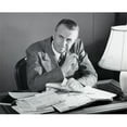 thumbnail image 1 of Posterazzi SAL25548288B Businessman Sitting at a Desk in an Office & Thinking Poster Print - 18 x 24 in., 1 of 1