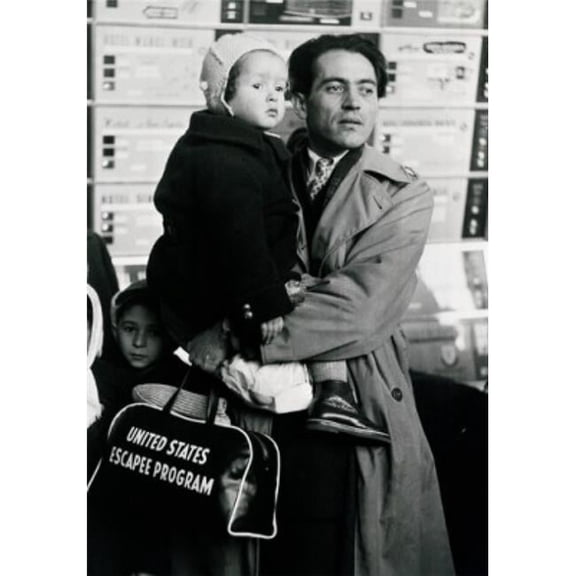 Posterazzi SAL2555472 Man Standing & Carrying Child USA Poster Print - 18 x 24 in.