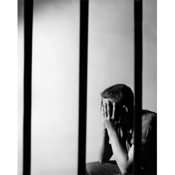 Posterazzi SAL2557187 Male Prisoner Sitting in Prison Cell Poster Print - 18 x 24 in.