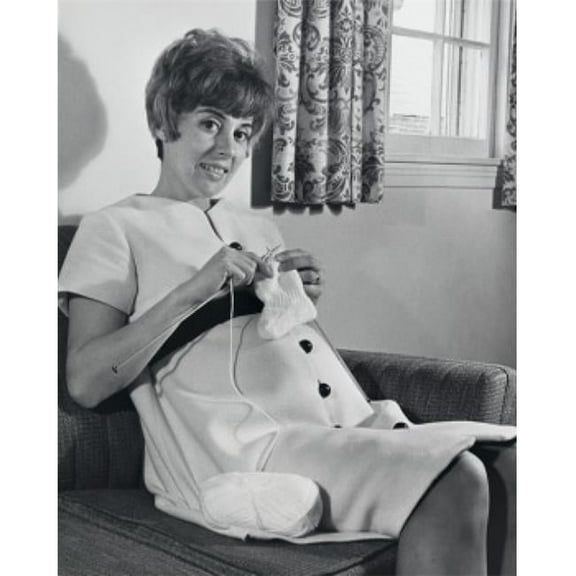 Posterazzi SAL2557522 Portrait of a Pregnant Woman Knitting Baby Booties Poster Print - 18 x 24 in.