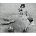 thumbnail image 1 of Posterazzi SAL2557994 High Angle View of a Girl Burying Her Father in Sand on the Beach Poster Print - 18 x 24 in., 1 of 1