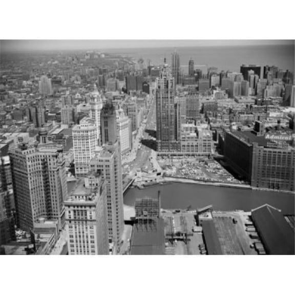 Posterazzi SAL2558654 Aerial View of Skyscrapers in a City Chicago River Chicago Illinois USA Poster Print - 18 x 24 in.