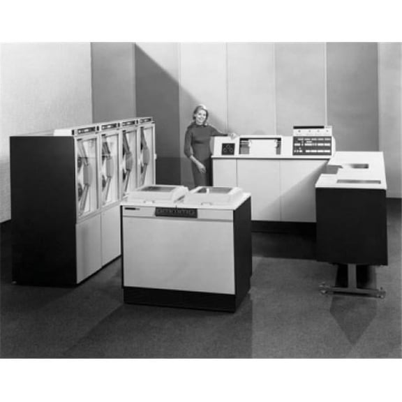 Posterazzi SAL2558923 Businesswoman Standing Near a Data Processing System 1968 Poster Print - 18 x 24 in.
