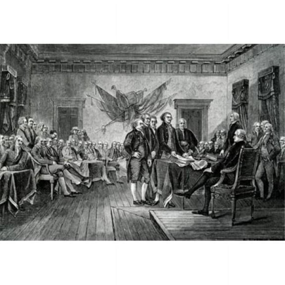 Posterazzi SAL25591544 Declaration of Independence Fourth of July 1776 by John Trumbull Engraved by W.L. Ormbsy Poster Print - 18 x 24 in.