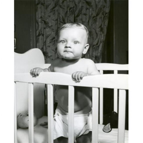 Posterazzi SAL2559632A Portrait of Baby in Cot Poster Print - 18 x 24 in.