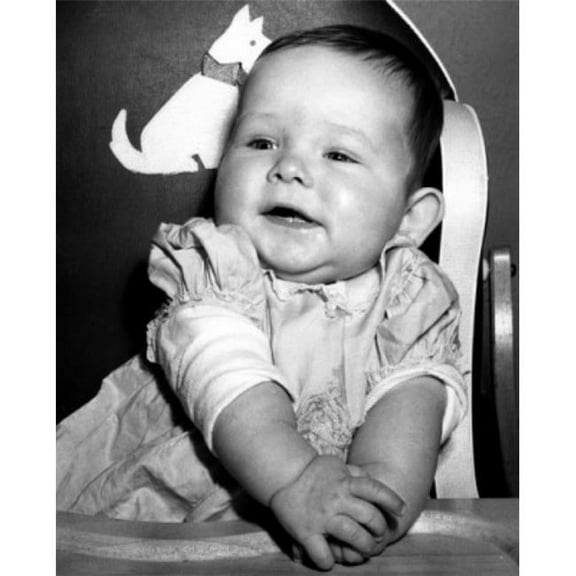 Posterazzi SAL2559697 Baby Girl Sitting in High Chair Poster Print - 18 x 24 in.
