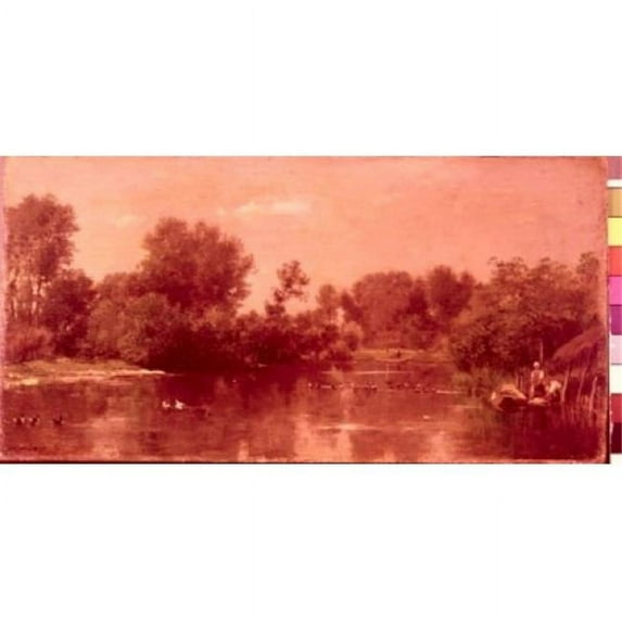 Posterazzi SAL260803 Summertime on Marne by Charles Francois Daubigny 1817-1878 Poster Print - 18 x 24 in.