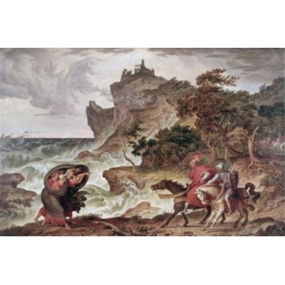 Posterazzi SAL2621731 Macbeth & the Witches Joseph Anton Koch 1768-1839 Austrian Poster Print - 18 x 24 in.