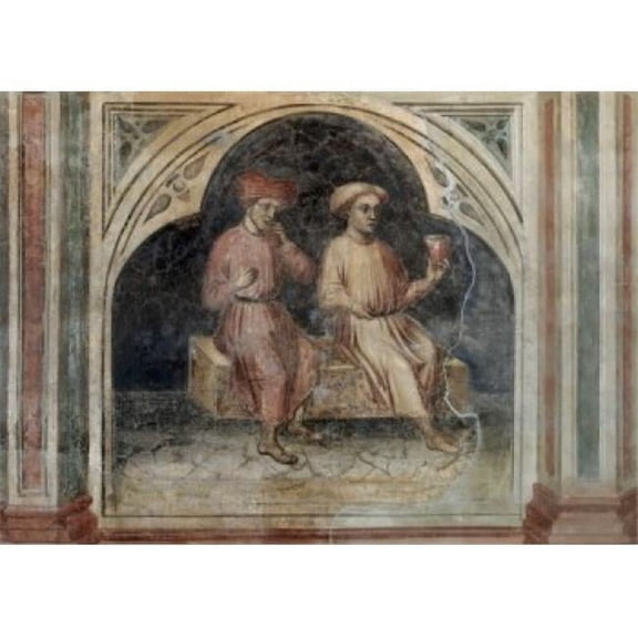 Posterazzi SAL263539 Men Eating & Drinking Artist Unknown Italian Fresco Palazzo Della Ragione Padua Italy Poster Print - 18 x 24 in.