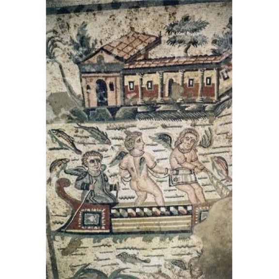 Posterazzi SAL3803437076 Roman Mosaics at Casale 4THC A.D. Artist Unknown Mosaic Poster Print - 18 x 24 in.