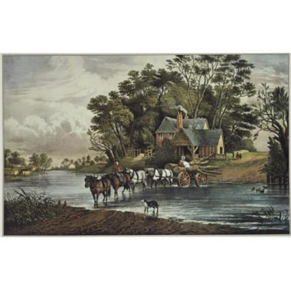 Posterazzi SAL3803488812 The Nearest Way in Summertime Currier & Ives 1834-1907 American Poster Print - 18 x 24 in.
