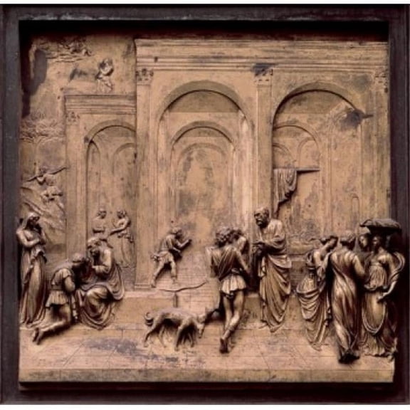 Posterazzi SAL3804393870 Gates of Paradise - Eastern Doors Esau & Jacob Lorenzo Ghiberti 1381-1455 Italian Baptistry Florence Italy Poster Print - 18 x 24 in.