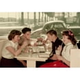 thumbnail image 1 of Posterazzi SAL380724244 Side Profile of Two Young Couples Drinking Milkshakes at a Restaurant Poster Print - 18 x 24 in., 1 of 1