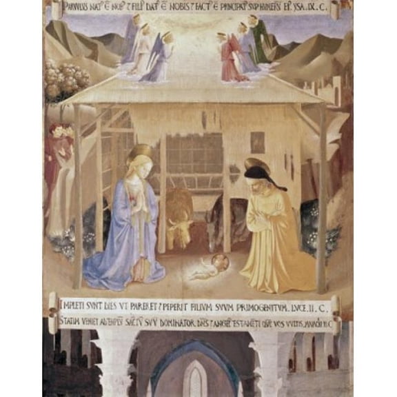 Posterazzi SAL3810412644 The Nativity 1438-1445 Fra Angelico Ca1395-1455 Italian Fresco Museo Di San Marco Florence Italy Print - 18 x 24 in.