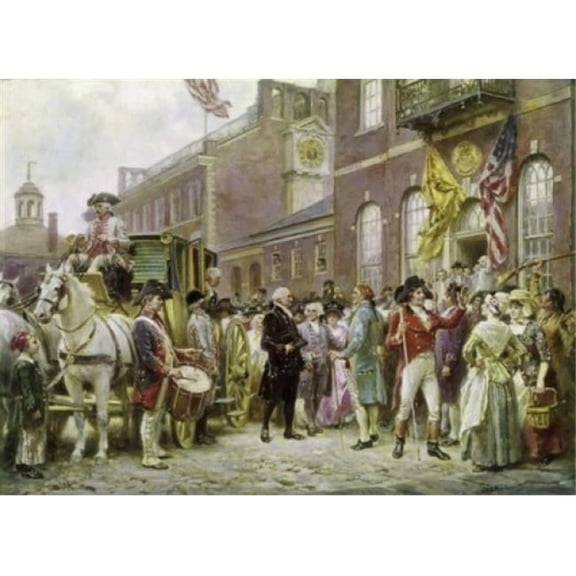 Posterazzi SAL900101825 Washingtons Inauguration at Philadelphia 1793 Jean Leon Gerome Ferris 1863-1930 American Poster Print - 18 x 24 in.