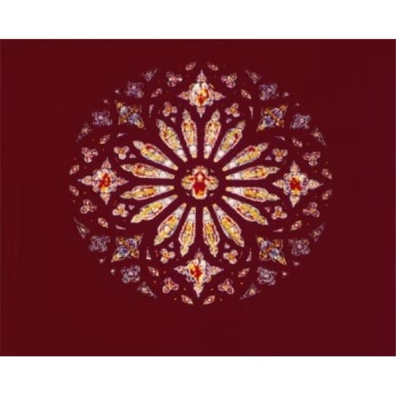Posterazzi SAL900102151 Stained Glass Rose Window on West Facade USA New York New York City Cathedral of Saint John the Divine - 18 x 24 in.