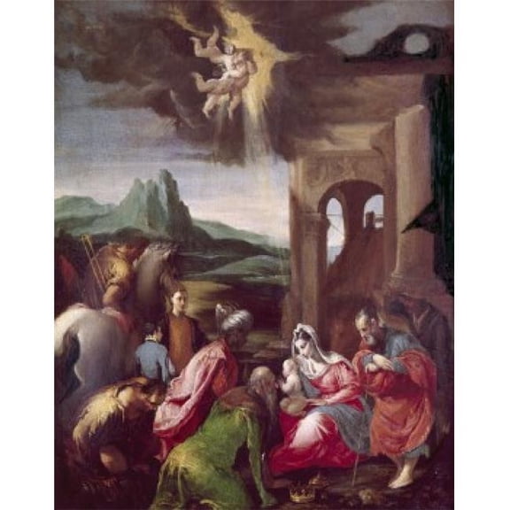 Posterazzi SAL900104288 The Nativity by Jacopo Bassano 1510-1592 Poster Print - 18 x 24 in.