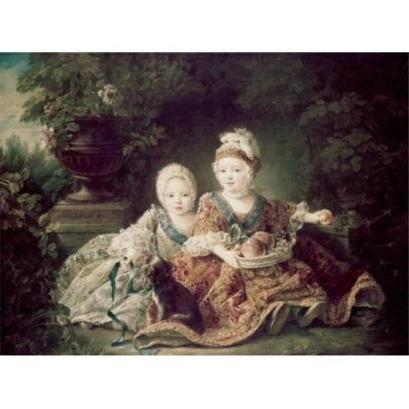 Posterazzi SAL900110707 Duc de Berry & Count de Provence as Children Drouais Francois Hubert1727-1775 French Oil on Canvas Poster Print - 18 x 24 in.