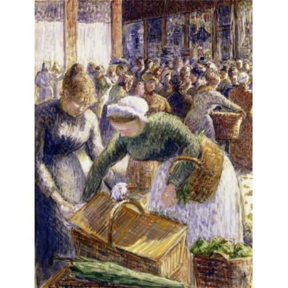 Posterazzi SAL900116112 Market at Pontoise Paris Camille Pissarro 1830-1903 French Poster Print - 18 x 24 in.