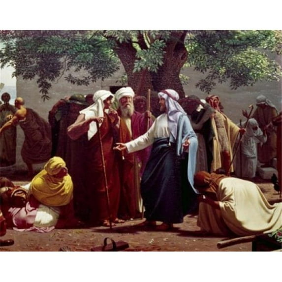 Posterazzi SAL900122789 Jesus Hears St John the Baptist Calling From Jail by Christen Dalsgaard Oil on Canvas 1824-1907 Poster Print - 18 x 24 in.
