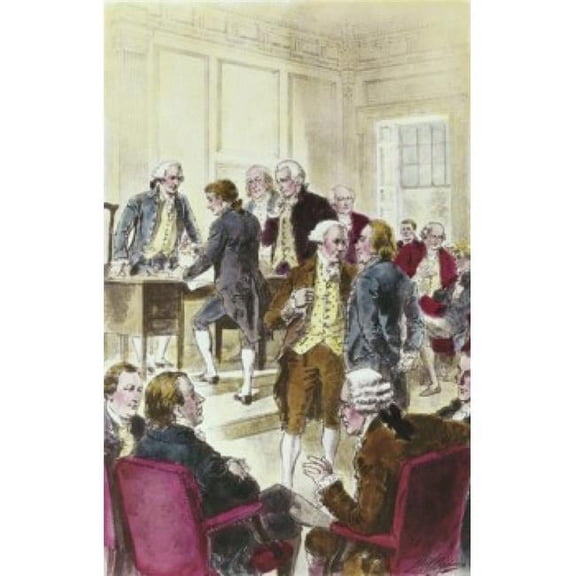 Posterazzi SAL900126150 Signing the Declaration of Independence July 4th 1776 Henry Alexander Ogden 1856-1936 American Poster Print - 18 x 24 in.