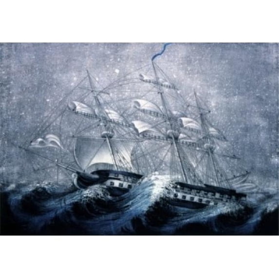 Posterazzi SAL9001290 A Squall Off Cape Horn Currier & Ives A 1857-1907 American Library of Congress Washington DC Poster Print - 18 x 24 in.