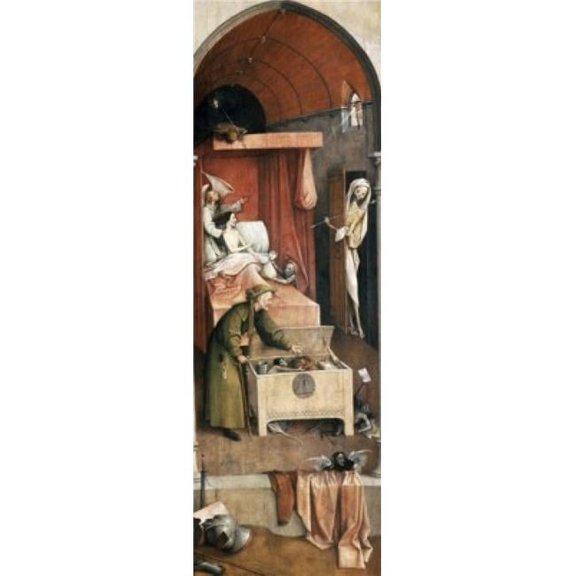 Posterazzi SAL900145586 Death & Miser by Hieronymus Bosch Oil on Canvas Ca1450-1516 USA Washington Dc National Gallery of Art - 18 x 24 in.