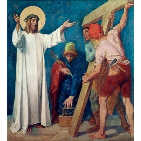Posterazzi SAL900291 Jesus Carries His Cross 2nd Station of the Cross 1898 Martin Feuerstein 1856-1931 French Saint Anna Church Poster Print - 18 x 24 in.