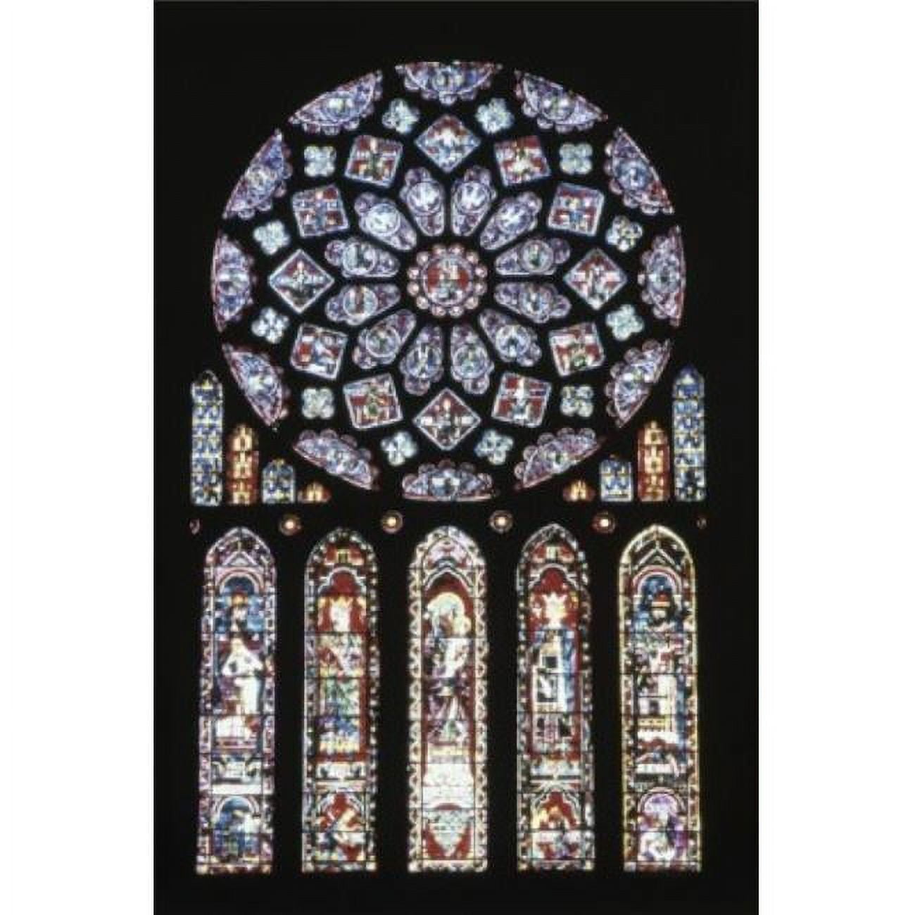 Posterazzi SAL9002977 Rose Window \u0026 Lancets Stained Glass Chartres Cathedral  France Poster Print - 18 x 24 in. - Walmart.com, image size:1300x1300