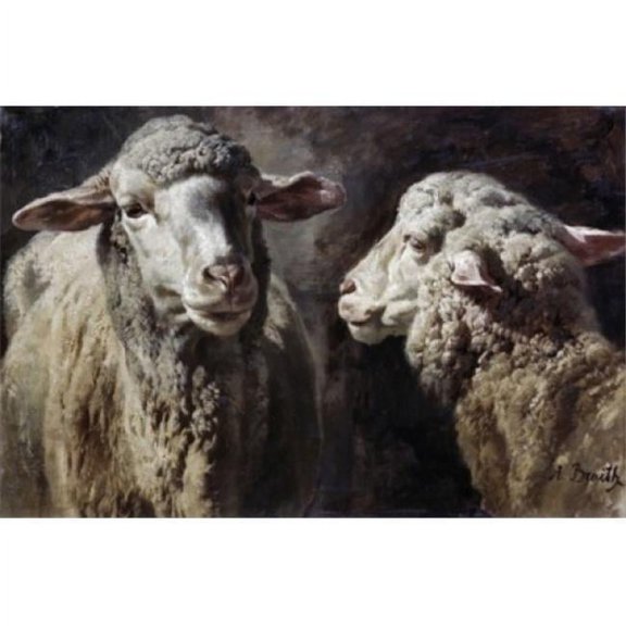 Posterazzi SAL9003452 Quarreling Sheep Anton Braith 1836-1905 German Poster Print - 18 x 24 in.