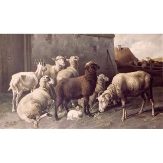 Posterazzi SAL9003453 In Front of the Barn by Christian Friedrich Mali 1832-1906 Poster Print - 18 x 24 in.
