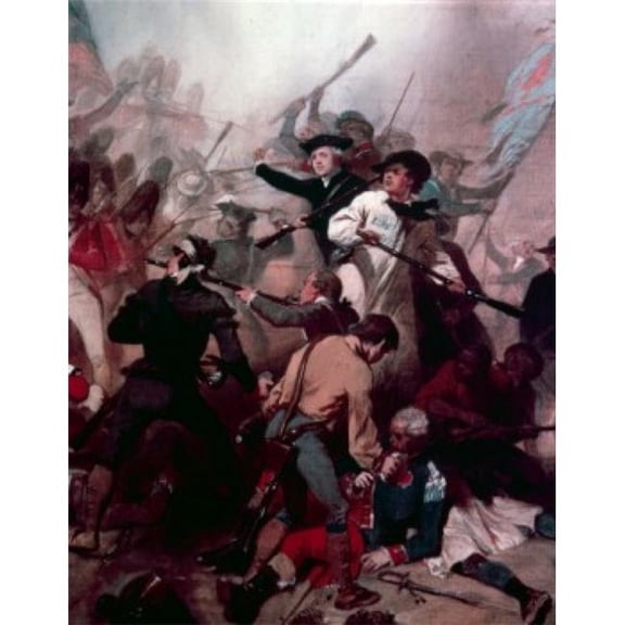 Posterazzi SAL9005382 The Battle of Bunker Hill by Alonzo Chappell 1828-1887 Poster Print - 18 x 24 in.