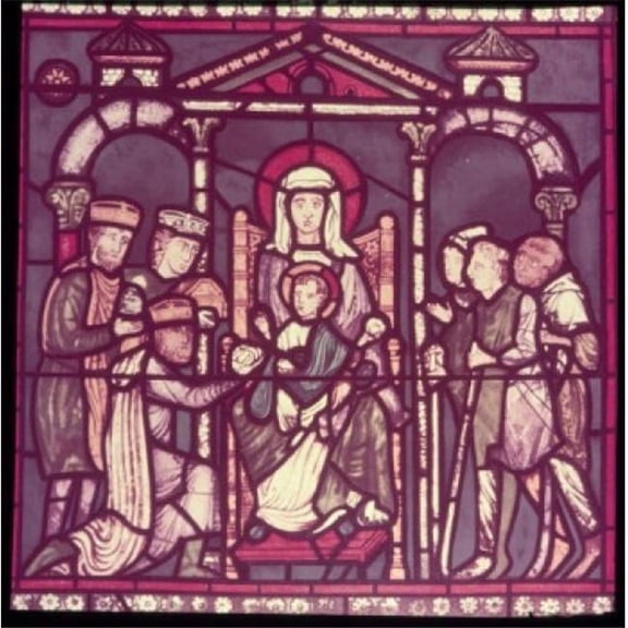 Posterazzi SAL9005791 The Nativity Stained Glass Window France Chartres Chartres Cathedral 12th Century Poster Print - 18 x 24 in.