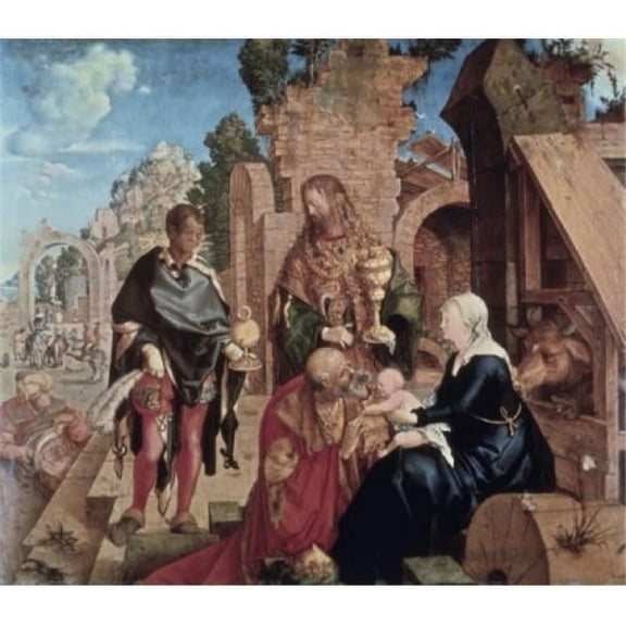 Posterazzi SAL9007401 Adoration of the Magi 1504 Albrecht Durer 1471-1528 German Oil on Wood Panel Galleria degli Uffizi Florence Poster Print - 18 x 24 in.
