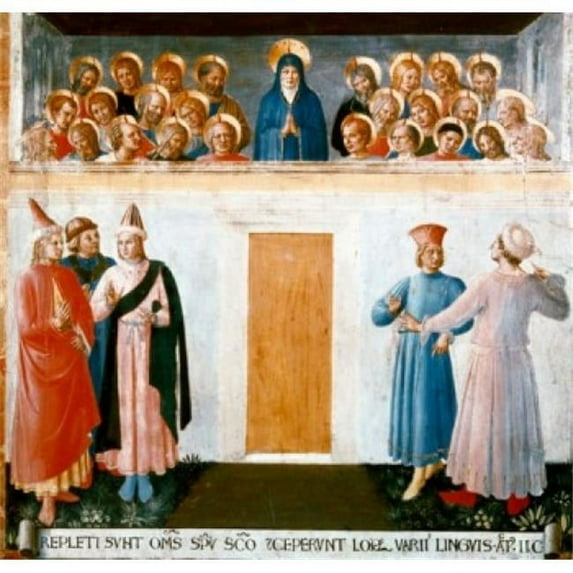 Posterazzi SAL9007598 Descent of the Holy Ghost by Fra Angelico Ca.1395-1455 Poster Print - 18 x 24 in.