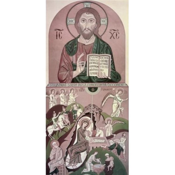 Posterazzi SAL9008078 Christ & the Nativity Scene 12th C. Artist Mosaic Chapel of St. Peter Palermo Italy Poster Print - 18 x 24 in.
